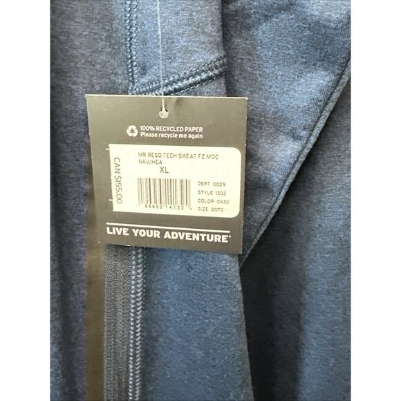 Eddie Bauer Blue Men's Reso Tech Full-Zip Mock Neck Jacket Moisture Wicking NEW - Picture 5 of 9